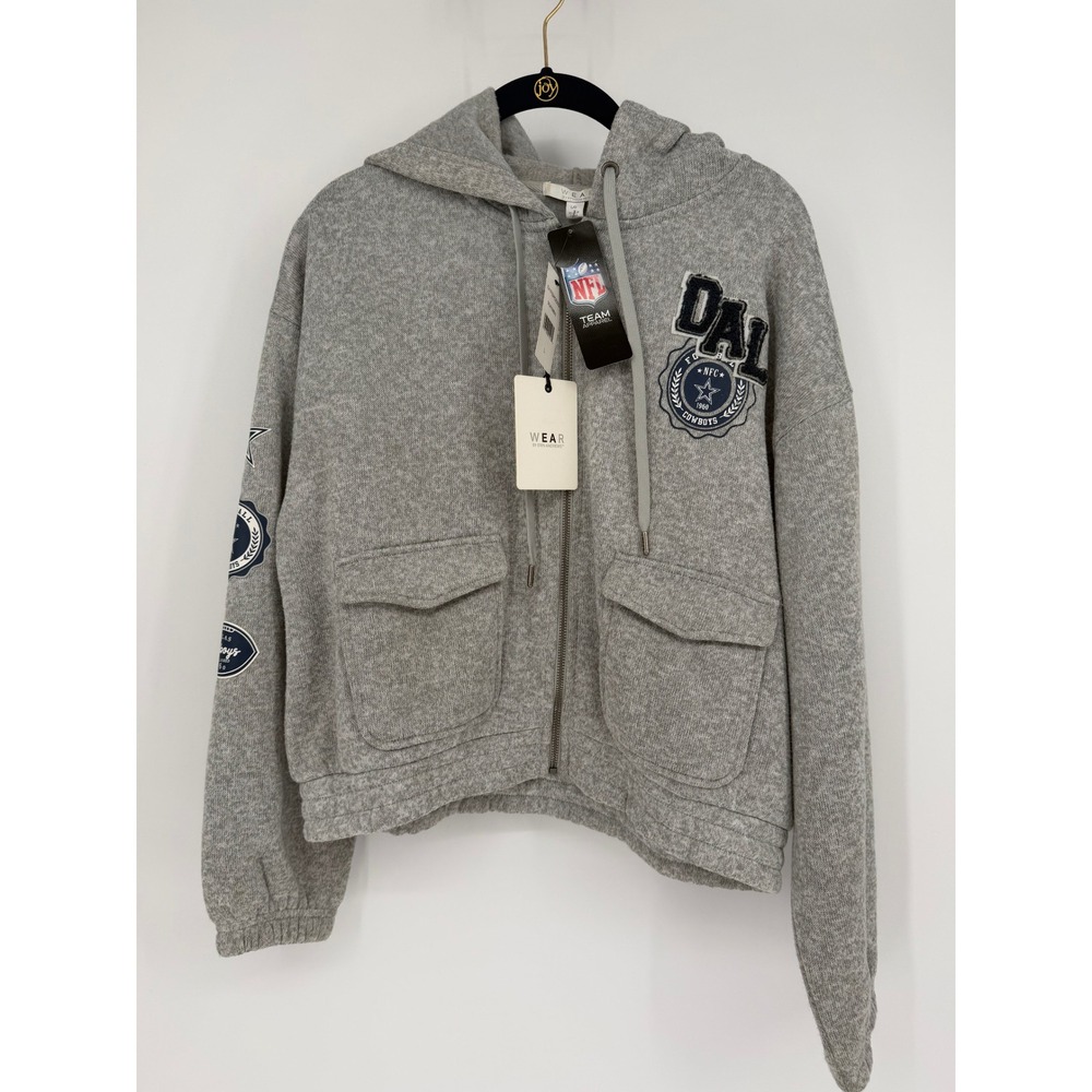 WEAR by Erin Andrews Dallas Cowboys Gray Full Zip Hoodie NFL Women's Large NWT